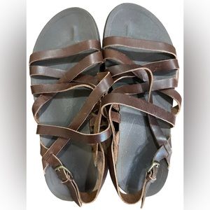 Women’s OluKai Awe Awe Leather Slingback Sandals Size 9